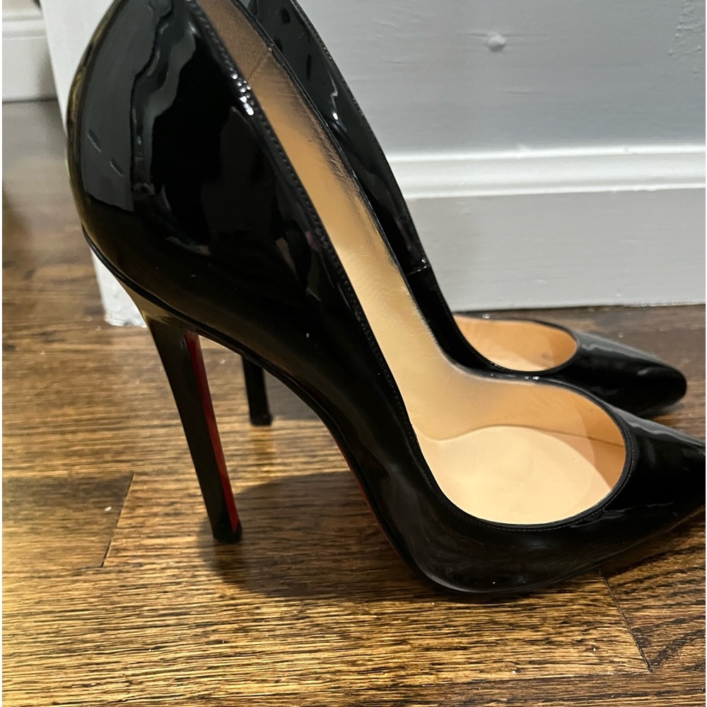Christian Louboutin Black Patent Leather Piagalle 38 - Picture 6 of 8